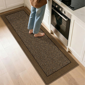 Kitchen Runner Rug 24"x72", Non Slip Kitchen Mat Washable, Brown
