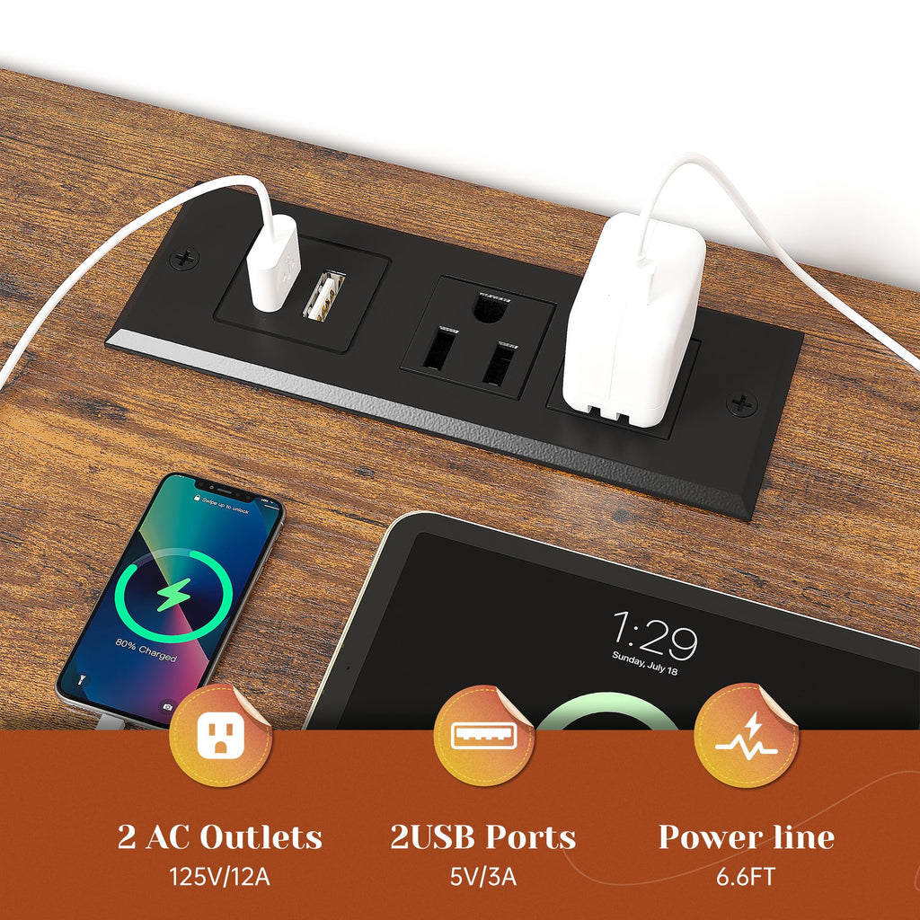 Dresser with LED Lights & Charging Station
