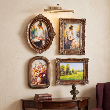 4 Pcs Vintage Picture Frames Set for Gallery Wall, Bronze Ornate Baroque Picture Frames, Antique Victorian Decorative