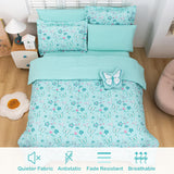 Mooreeke Bed in a Bag for Kids Girls Teens, 6 Pieces Twin Comforter Bed Set with Shams