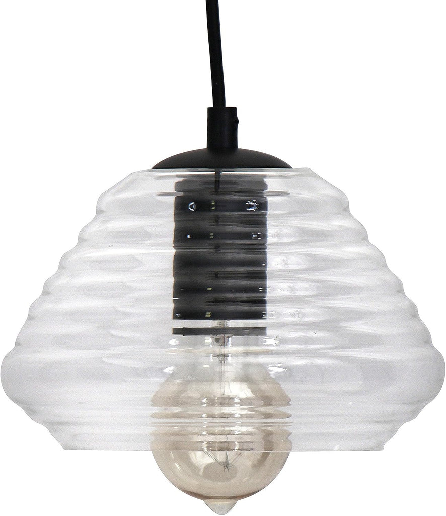 Torus Triangle Industrial Pendant with Clear Glass