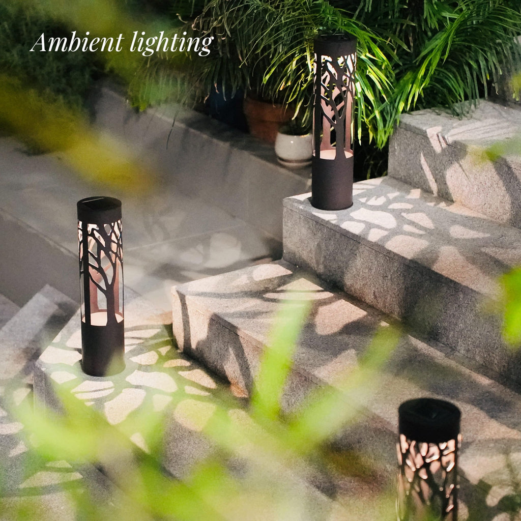 4Pack Solar Pathway Lights Outdoor, Landscape Lighting Dust to Dawn Solar Lights for Garden Decor, Metal Path Lights
