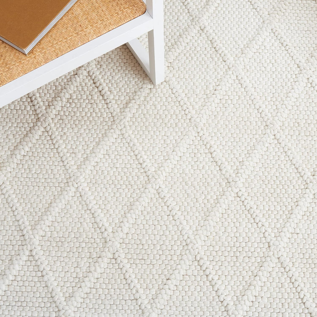 Natura Area Rug - 10' x 14', Ivory & Ivory, Handmade Wool & Viscose