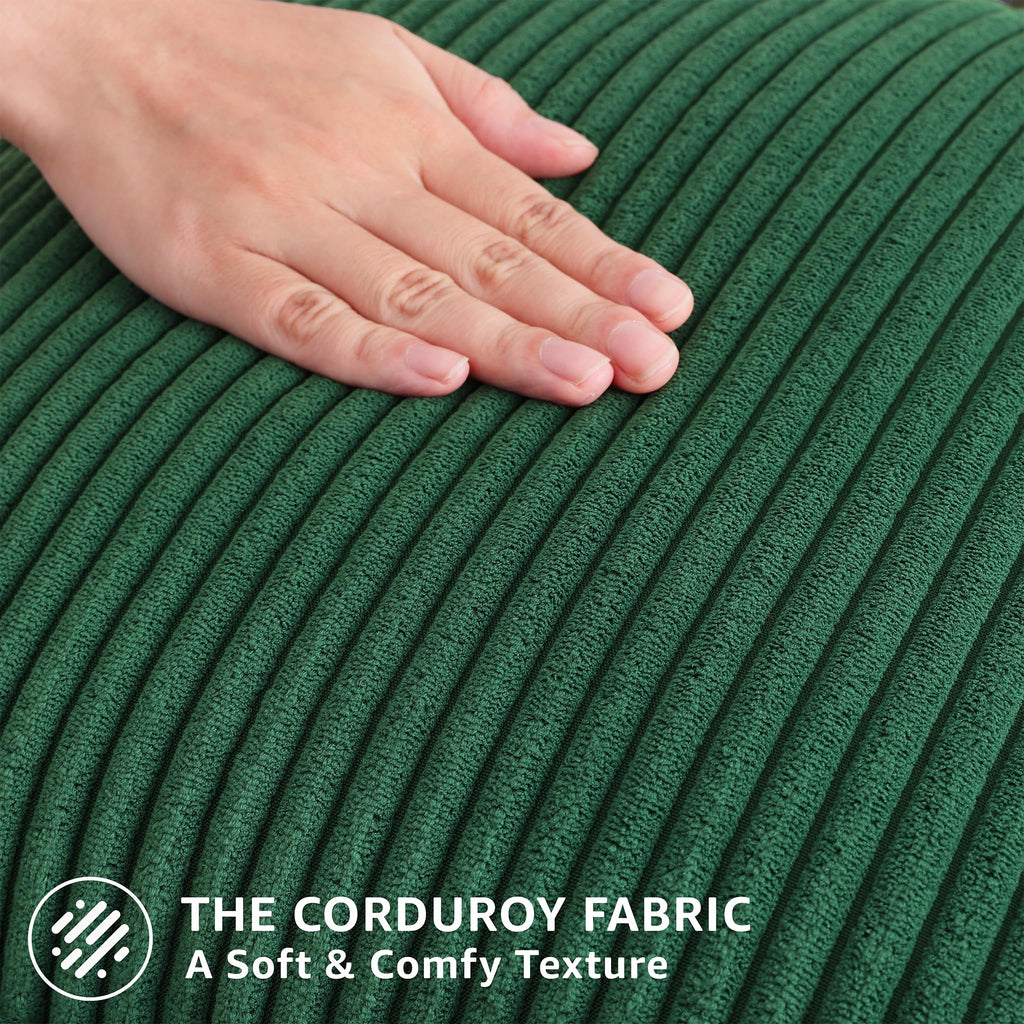 Soft Corduroy Throw Pillow Covers 18x18 Set of 2 Christmas Green