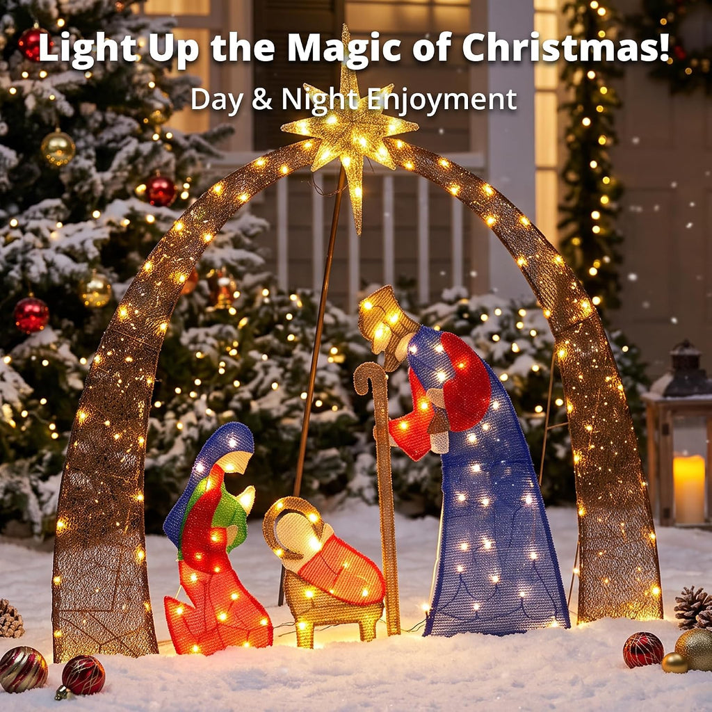 54" H Outdoor Nativity Scene Set Christmas Decorations