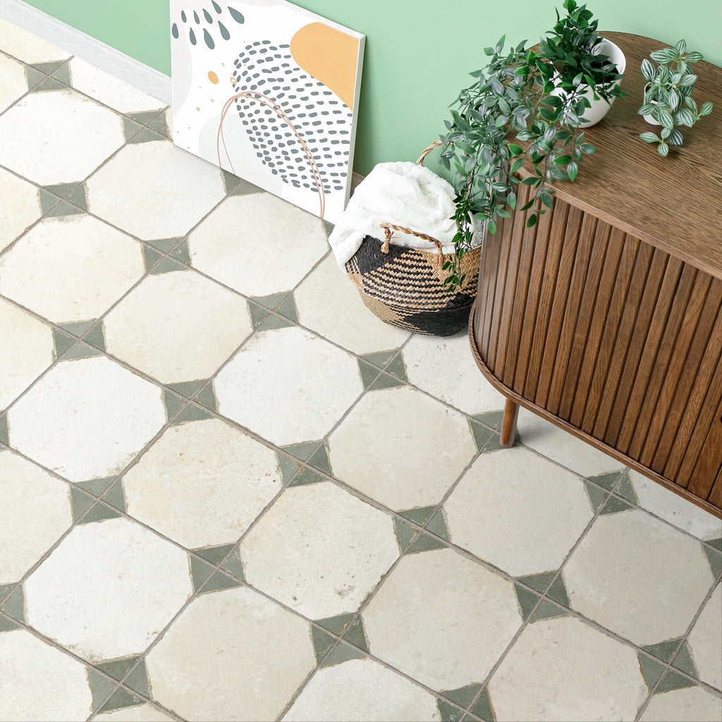 Kings Yard Sage 17-5/8" x 17-5/8" Ceramic Floor and Wall Tile