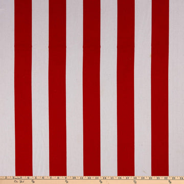 58" Striped Canvas White/Red, Fabric by the Yard