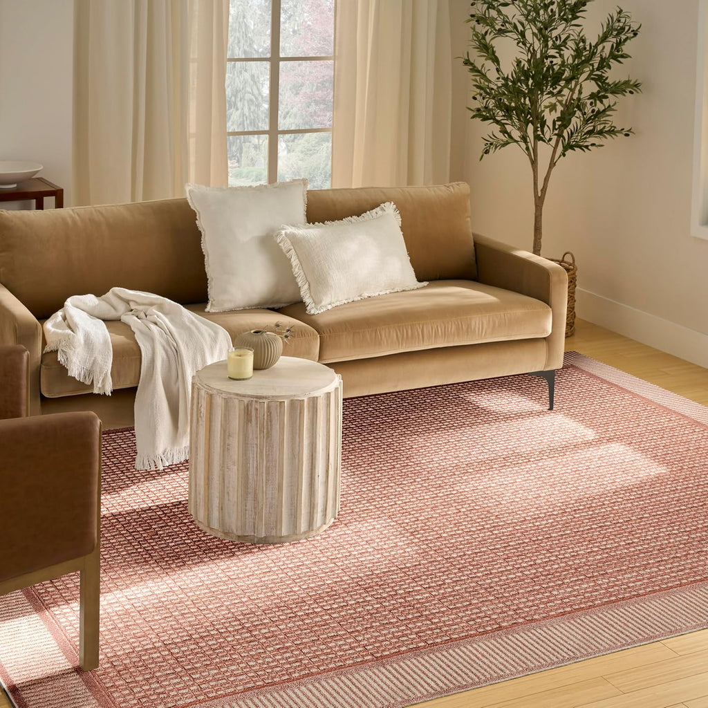 Home Nordic Brick Ivory Area Rug - Easy Clean, Non Shedding, Bed Room, Living Room, Dining Room, Kitchen (8'