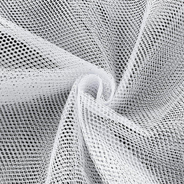 63 x 59 Inch White Mesh Fabric, Slightly Stretch Mesh Fabric Cuttable Netting Fabrics Meshes for Sewing Projects