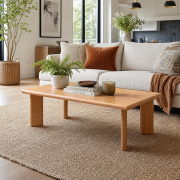 Solid Wood Tatami Tables, 47" L Low Coffee Table Japanese Floor Table Small Wooden Tables Tea Table for Sitting on