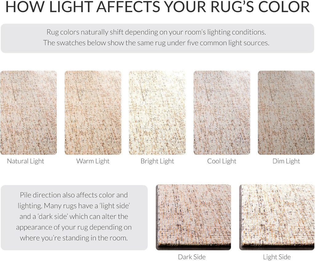 Abstract Area Rug - 8' x 10', Gold & Blue, Handmade Wool