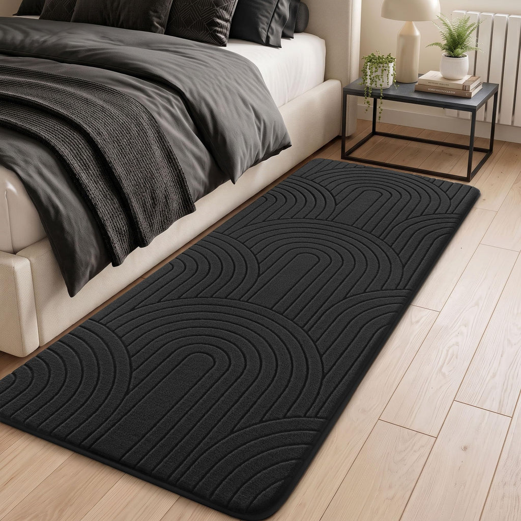 Runner Rug s Non Slip, Bedroom Modern Black Rugs