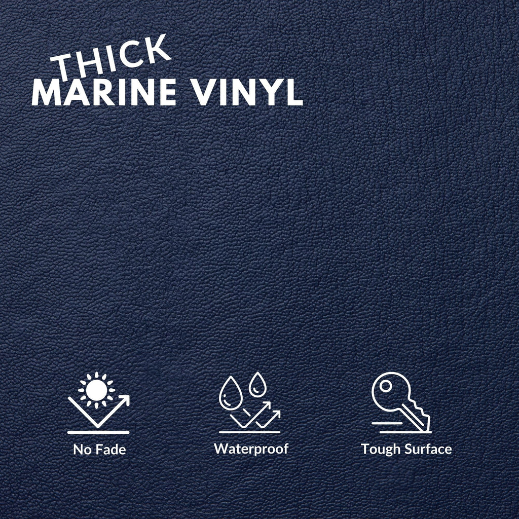 Upholstery Faux Leather, Outdoor Boat Automotive, DIY and Crafting Pleather - Cut by The Yard (Navy)