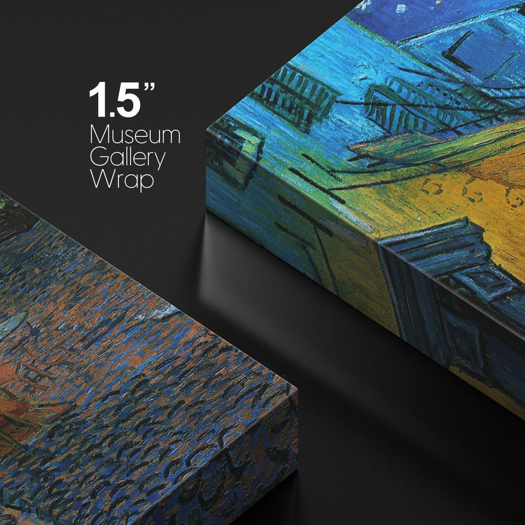 Canvas Print Wall Art Cafe Terrace at Night by Master Artist Vincent Van Gogh Nature Wilderness Illustrations Fine