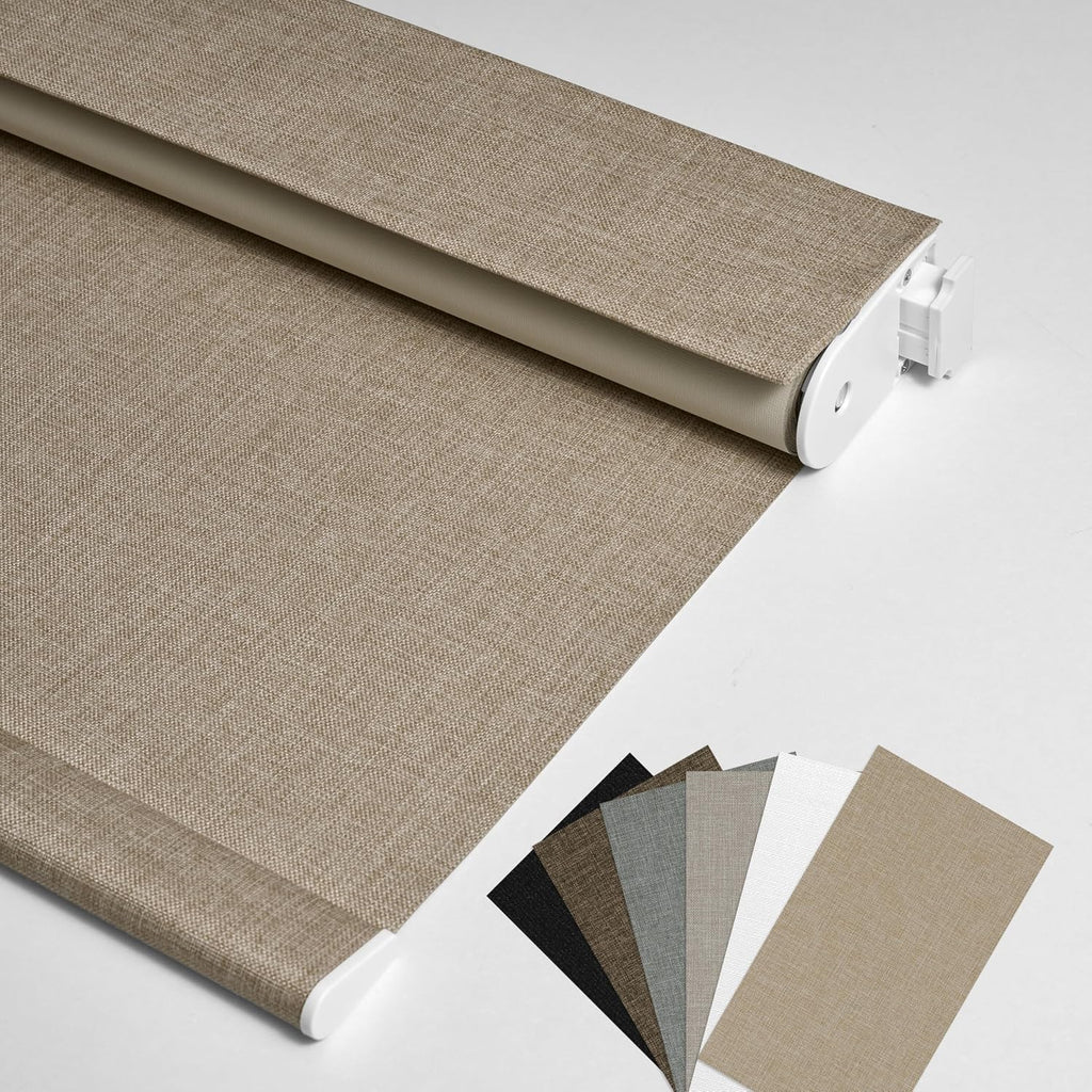 No Drill No Tools Blackout Cordless Roller Shades | Easy Install Roller Blinds Thermal Insulated Windows Shades for