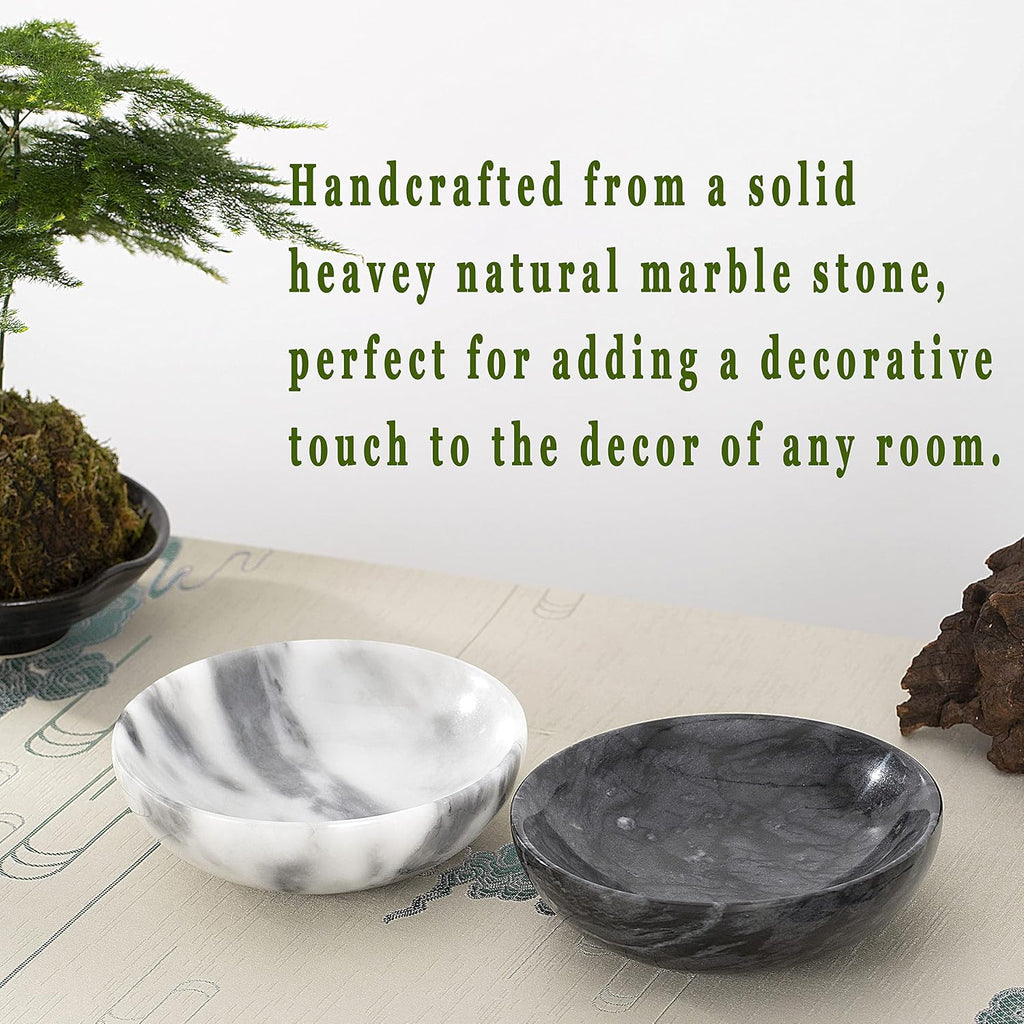 4.72 Inch Small Decorative Bowls, Natural Marble Decorative Bowls Decor, Key Bowl, Coffee Tables Centerpiece, Soap