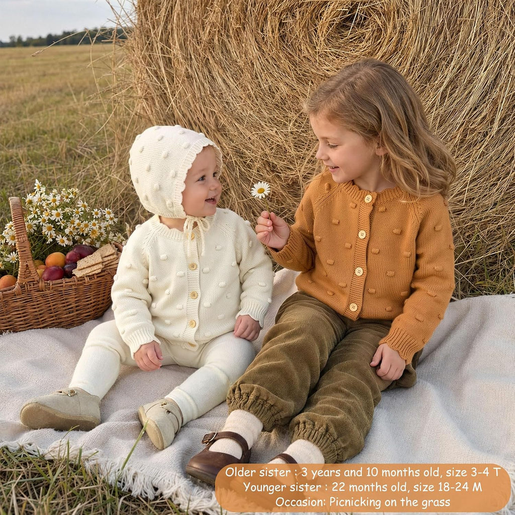 Baby Girl Knit Cardigan Sweater Button Down Toddler Sweaters for Spring Fall
