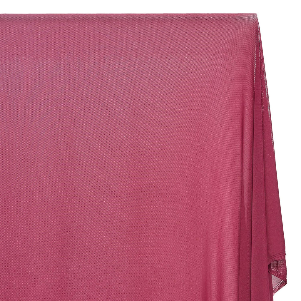 Power Mesh Fabric Breathable Lightweight Sheer 4 Way Stretch Nylon Spandex Blend Netting By The Yard - Raspberry (1