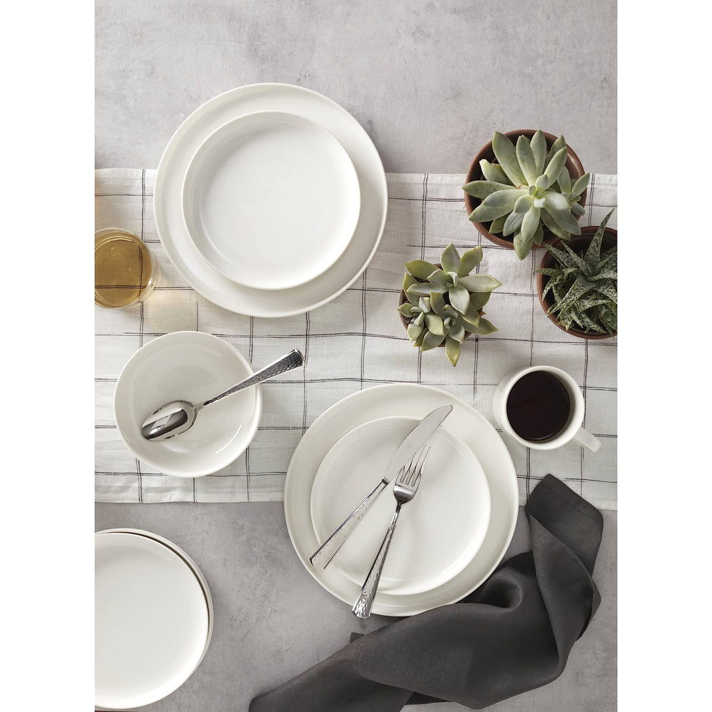 White 24 Seven Piece Dinnerware Set, 12 Count, Dorm Necessities, Dorm Essentials