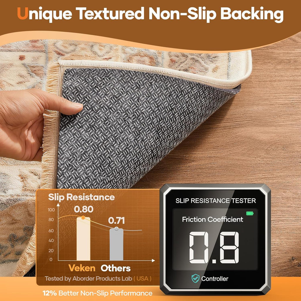 Non Slip Cushioned Rug Pad Gripper, Felt and Silicone Backing, 8 x 10 Ft, 3/8 inch Thick Carpet Liner Protector Mat - Set of 99