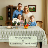 CPC Tablecloth 100% Cotton 60x90 Inch Indian Block Print Rectangle Table Cover, Washable Table Cloth