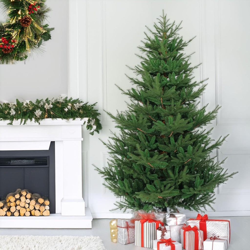 Rocky Mountain Balsam Fir Christmas Tree Pre-lit with LED Lights Upgraded Remote Control 274cm, Realistic