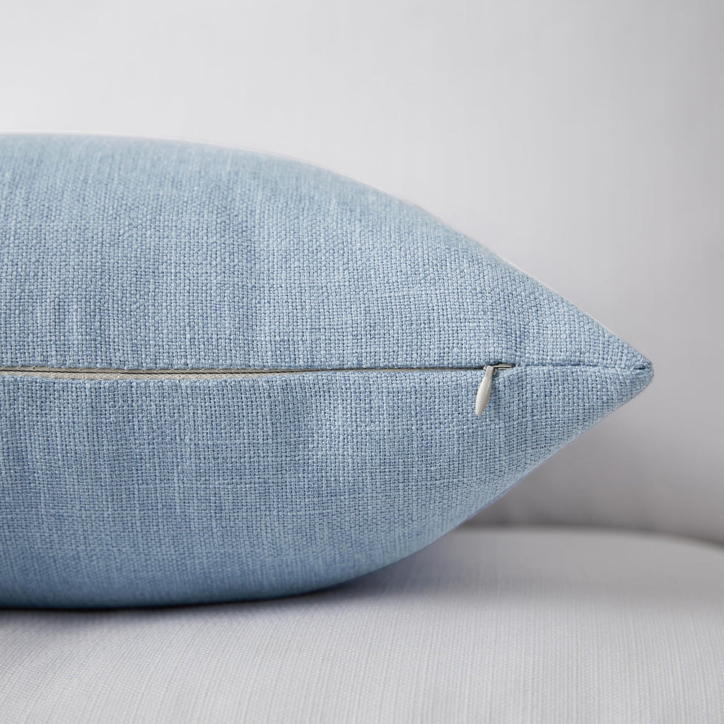Set of 2 Sky Blue Throw Pillow Covers 20x20, Coastal Linen Blend Decorative Pillow Covers for Couch Sofa Bed, Beach