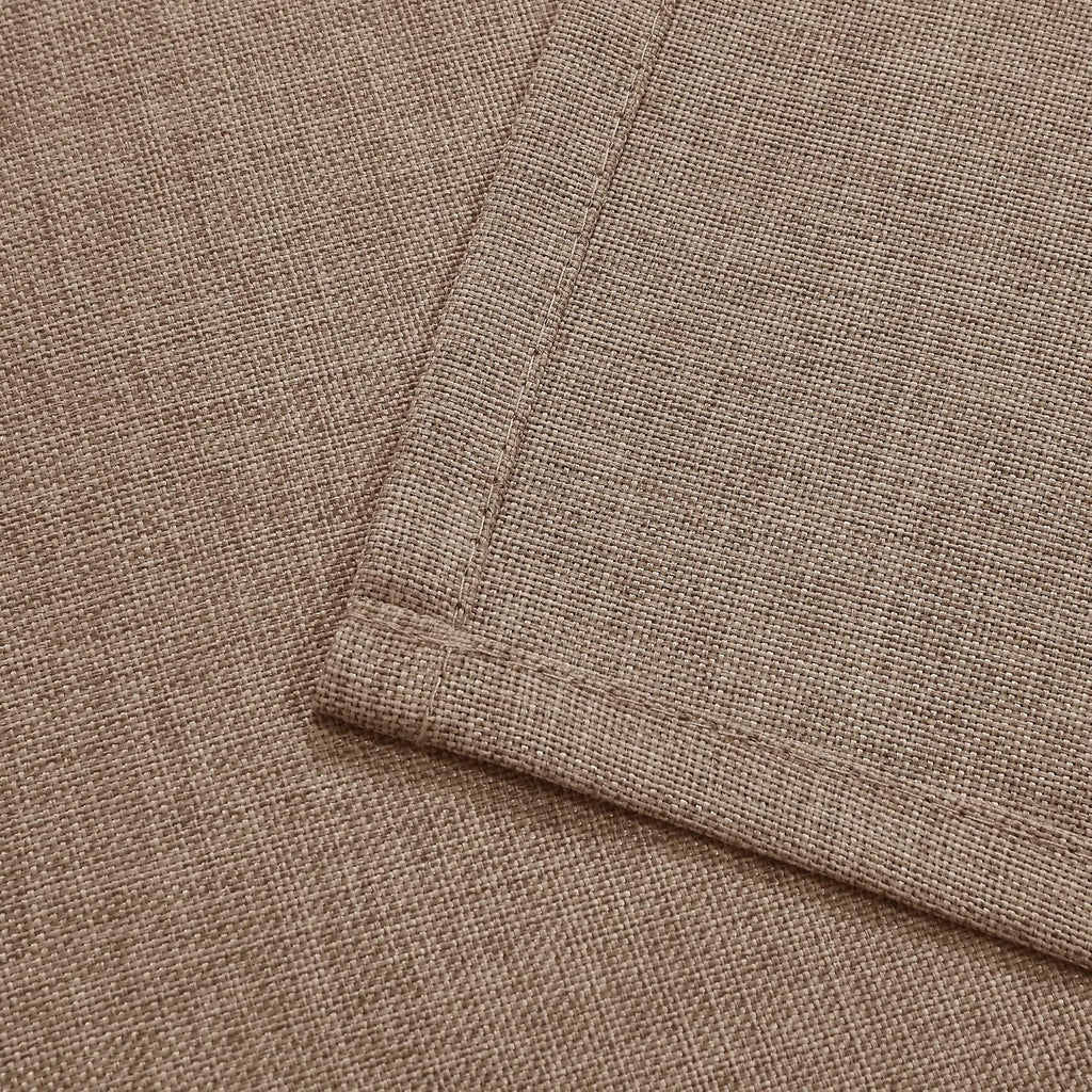 Faux Linen Window Valance - Khaki Light Filtering Rod Pocket Farmhouse Valances , 42x12 Inch, 1 Panel