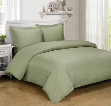 Luxury Bamboo-Derived Viscose Duvet Cover Set with Down Comforter, 4PC Full Size, 100% Viscose from Bamboo, Cooling