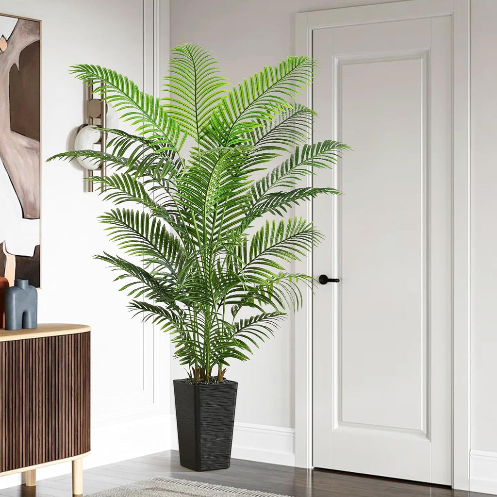 Artificial Palm Tree 6FT, Tropical Tall Fake Plants Indoor with Black Pot