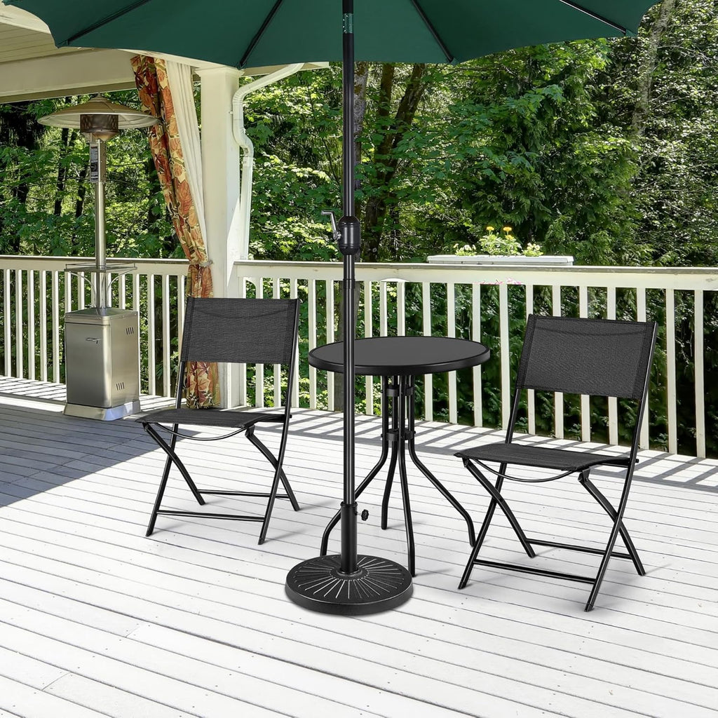 18'' 26.5lbs Outdoor Patio Umbrella Base Round Heavy Duty Umbrella Stand Pool & Garden, Black