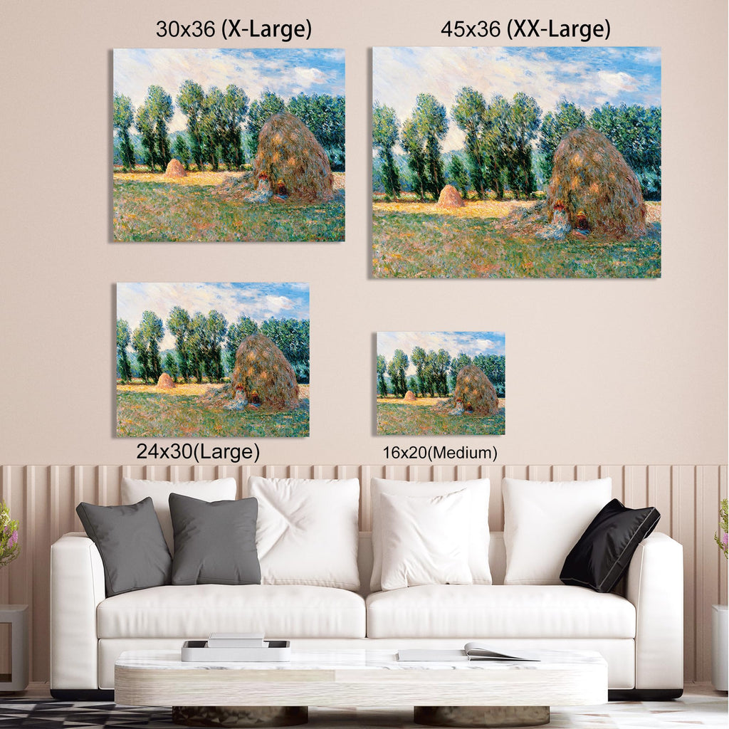 Haystacks by Claude Monet The World Classic Art Reproductions, Giclee Canvas Prints Wall Art Decor, 16x20 inches