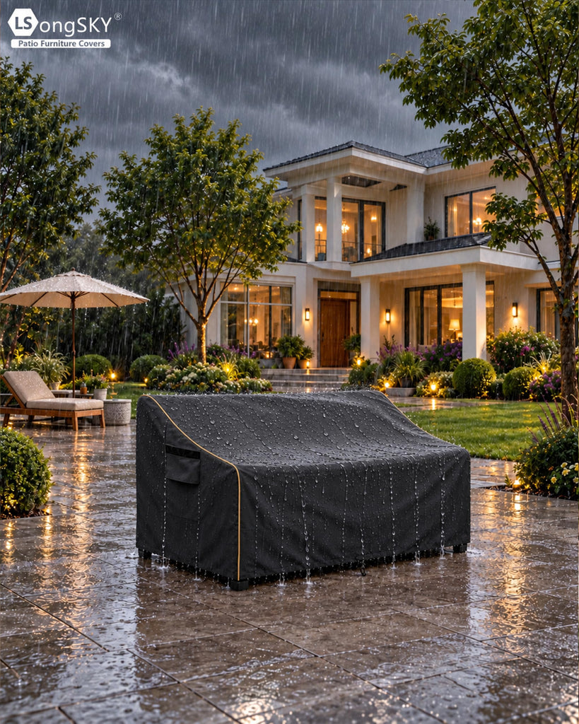 Patio 3-Seater Sofa Cover, Outdoor Couch Cover Fits up to 79W x 38D x 35H Inches, 100% Waterproof Heavy Duty Patio