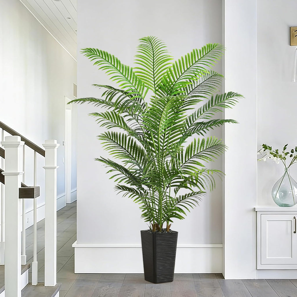 Artificial Palm Tree 6FT, Tropical Tall Fake Plants Indoor with Black Pot
