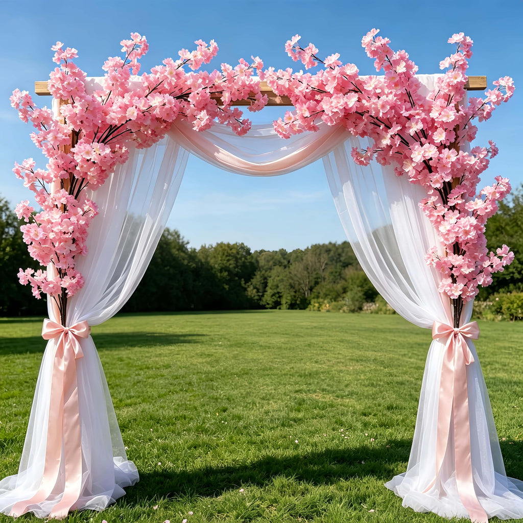 Cherry Blossom Branches 50 Pcs - 39.3" Artificial Flowers for Weddings