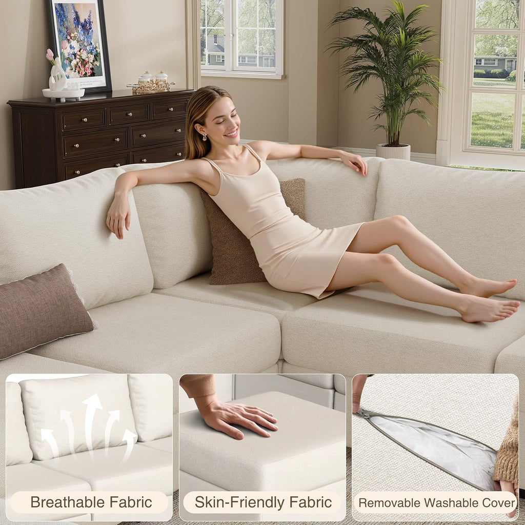 Modular Sectional Sofa Couches, Large Convertible Modular Couches with Storage