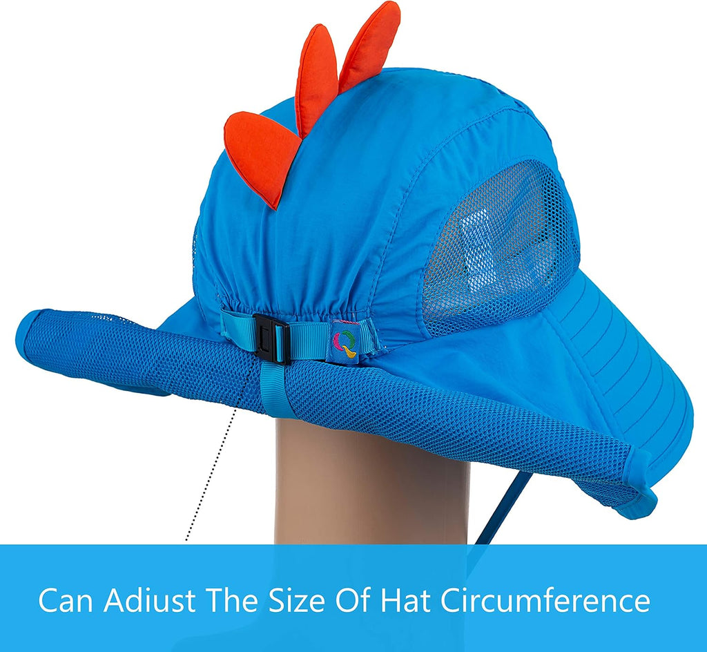 Kids Sun Hat UPF 50+ Boy Girl Protection Hat Wide Brim Beach Hats with Mesh and Adjustable Chin Strap