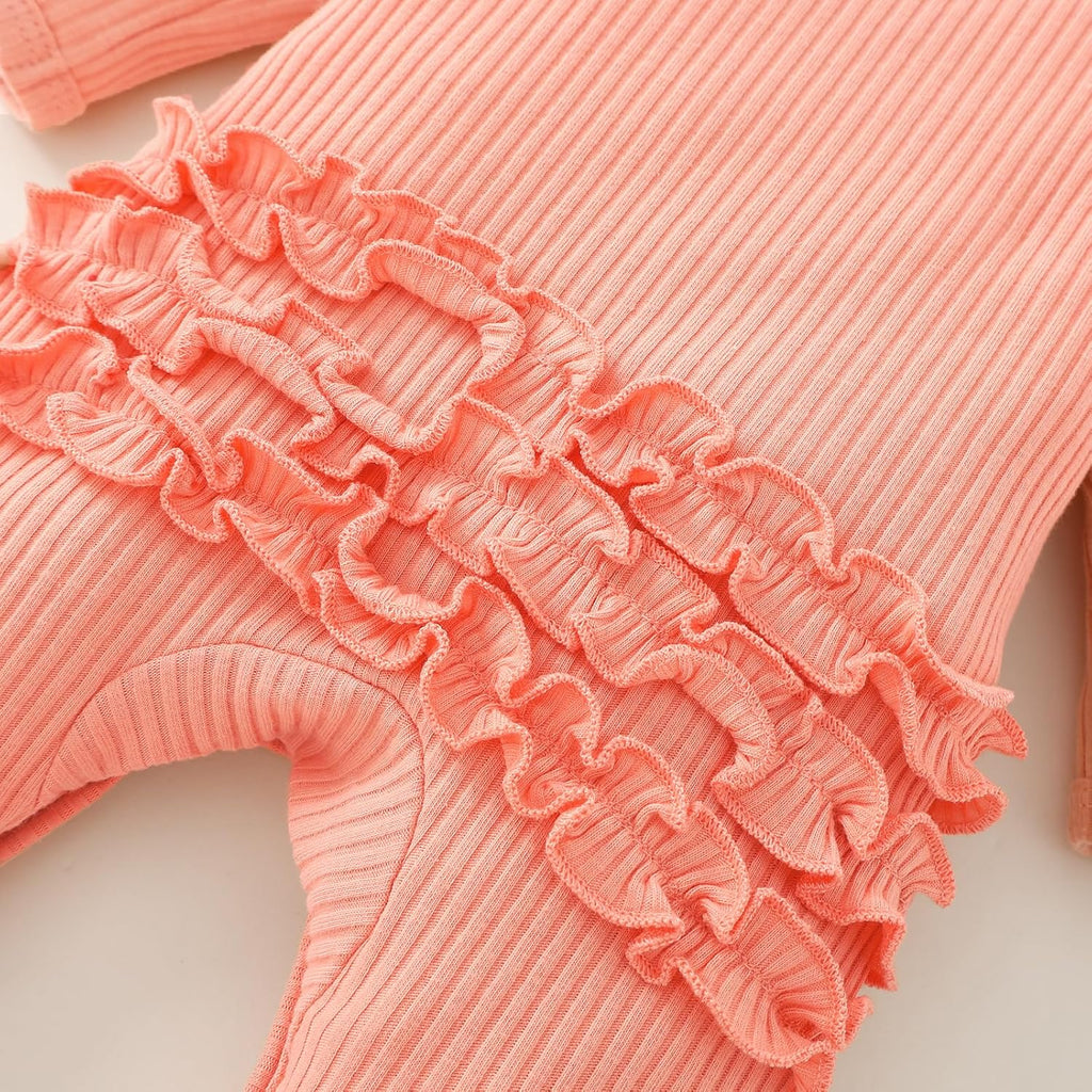 Newborn Baby Girl Fall Winter Outfits Clothes Knit Romper Coming Home Outfit for Baby Girl