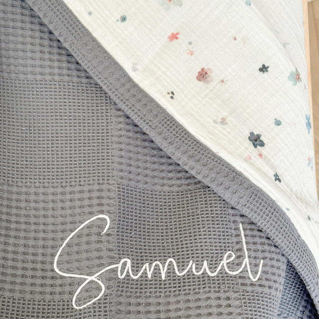 Blanket with Name - 100% Organic Cotton Newborn Gift | Custom Knit Blanket for Boys, Girls, Kids & Baby Showers