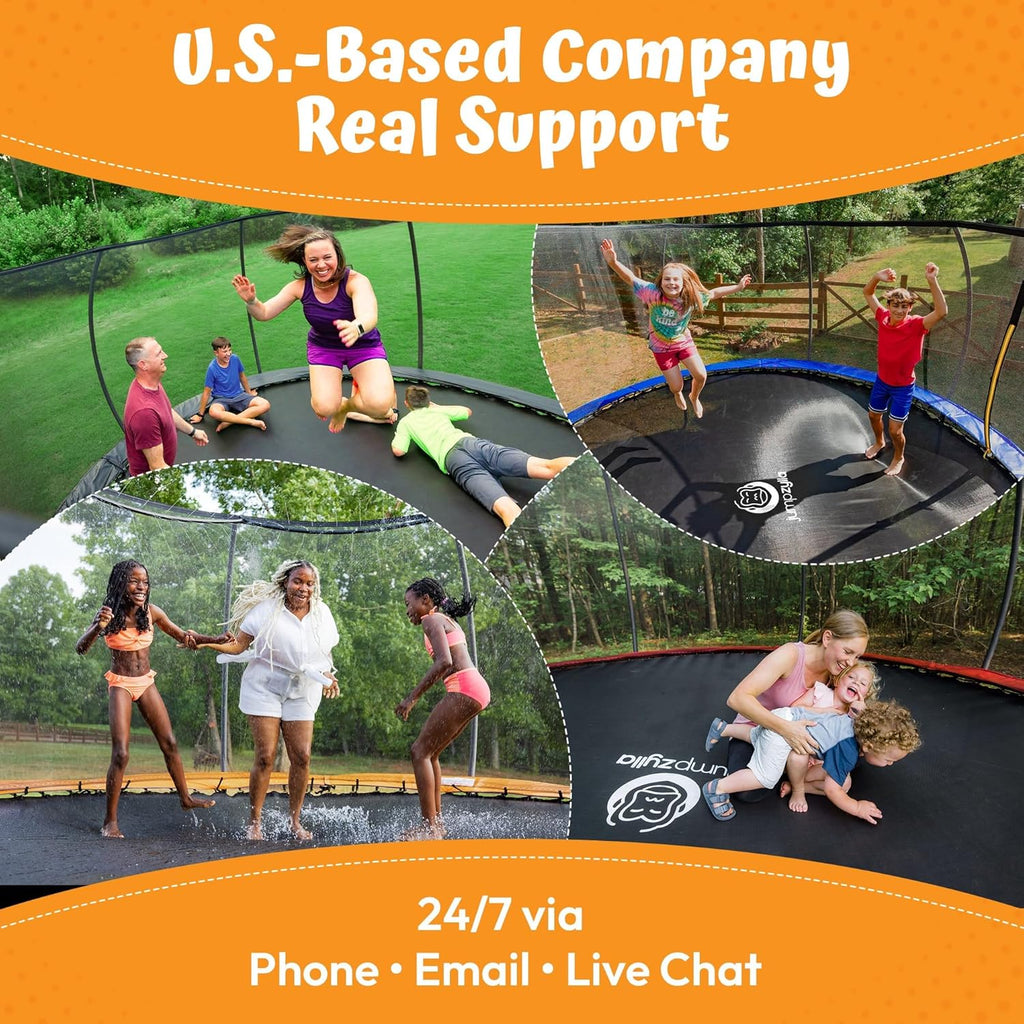 Trampoline with Net for Kids 8FT 10FT 12FT 14FT 15FT 16FT | ASTM-compliant trampoline with enclosure, non-slip