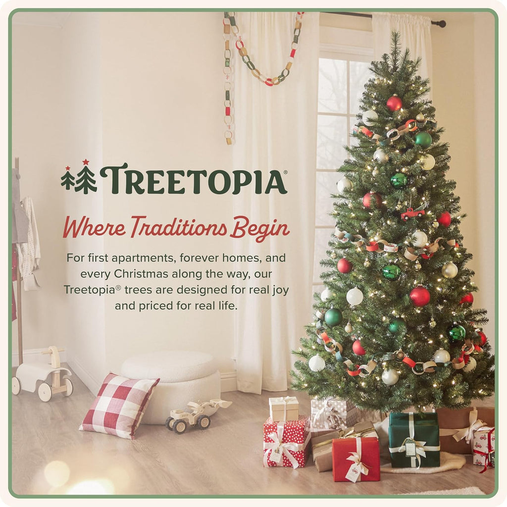 Heritage Balsam Spruce - Artificial Indoor Christmas Tree, Hinged Branches, Holiday Decor, LED Clear