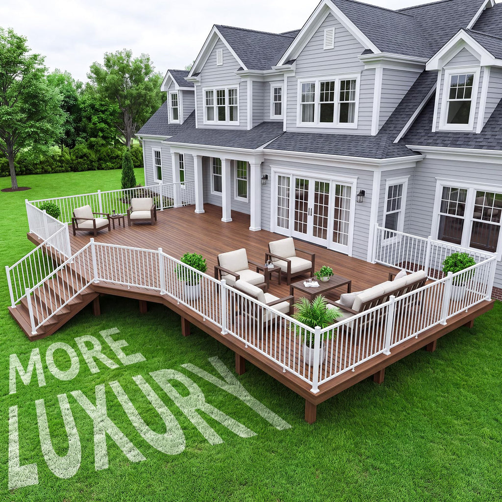 42 in x 8 ft Modular Stair Railing Kit, ASTM Certified, White