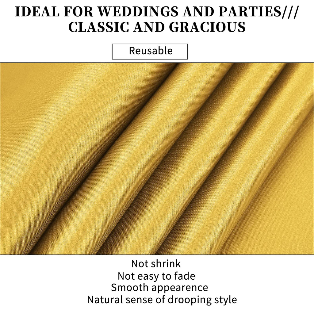 10-Pack Gold 12 x 108 inches Long Premium Satin Table Runner