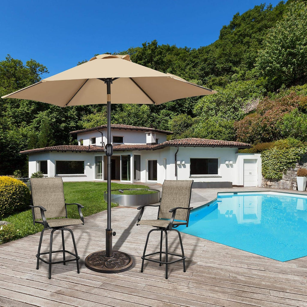 22lbs Heavy Duty Round Antiqued Umbrella Base All Weather Umbrella Stand for Outoor Patio - Bronze