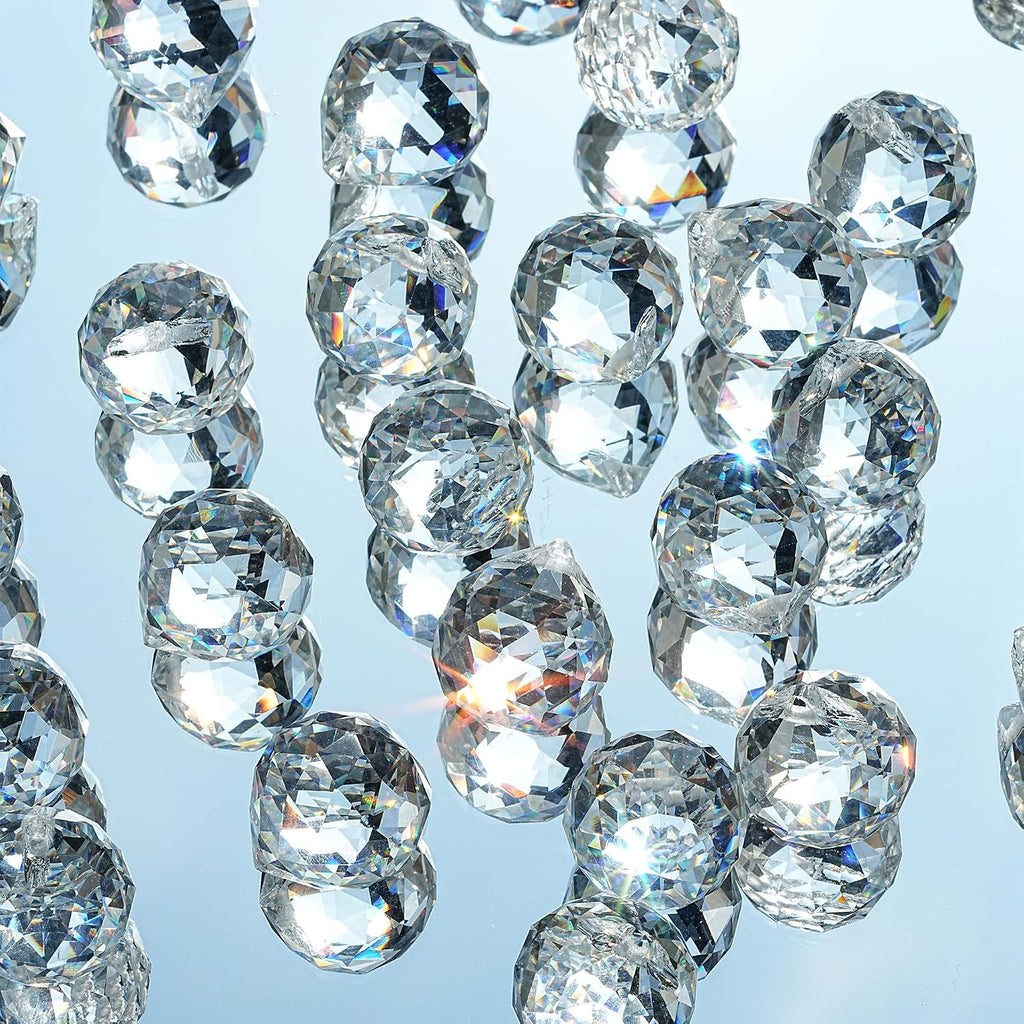 48pcs Clear Crystal Ball Prism 20mm Chandeliers Prism Sun Catcher Hanging - Rainbow Maker
