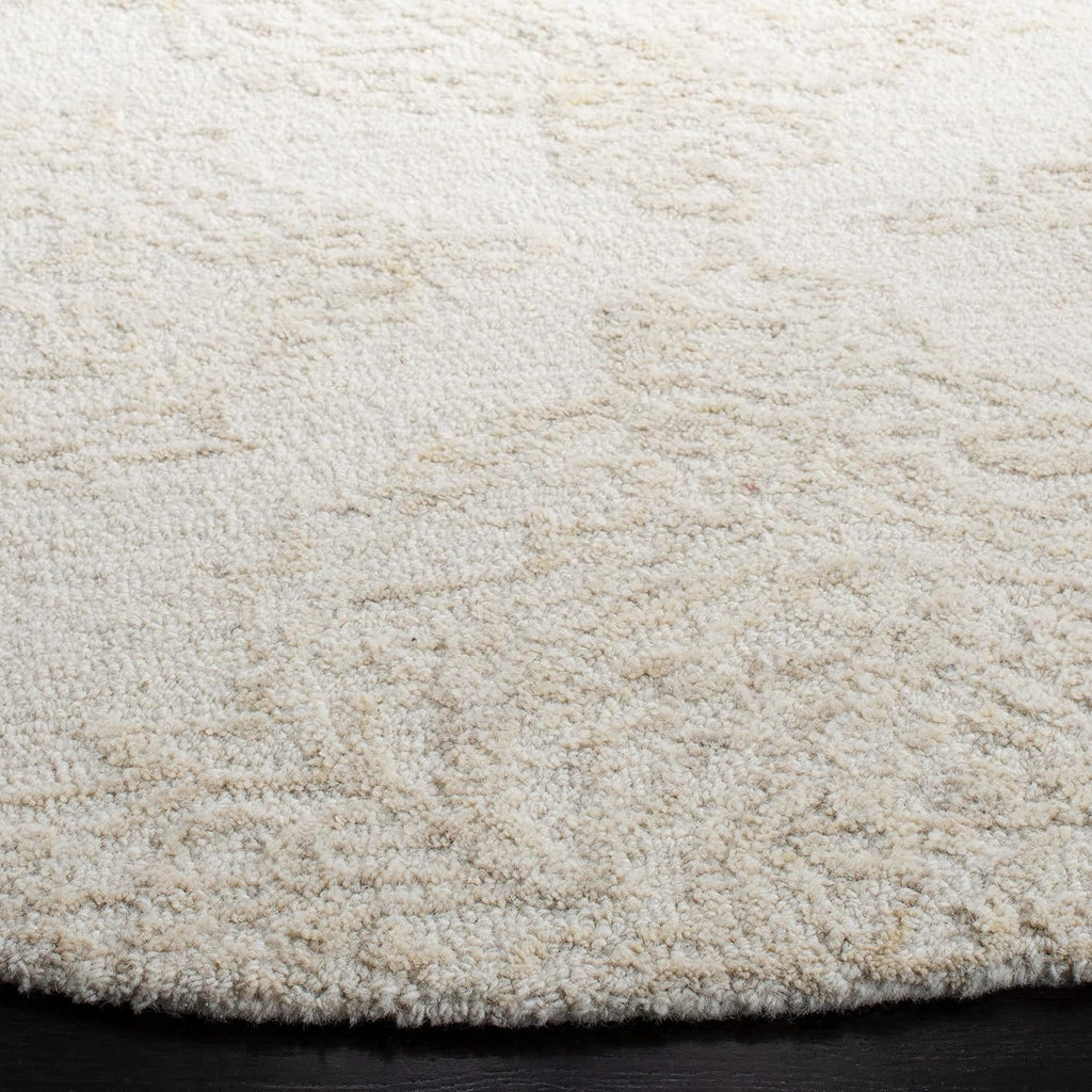Abstract Area Rug - 10' x 14', Ivory & Beige, Handmade Wool