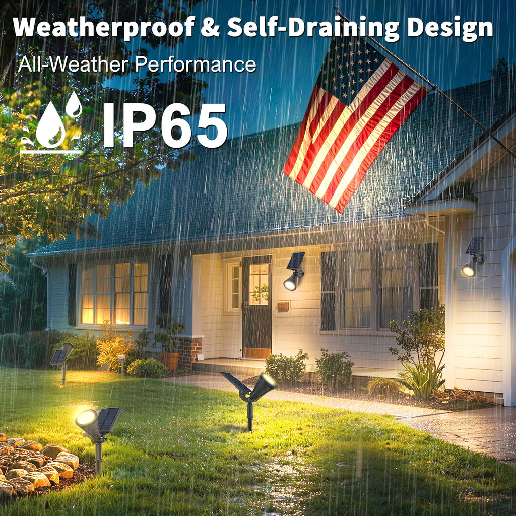 8 Pack Solar Spot Lights Outdoor Waterproof with Focus Beam