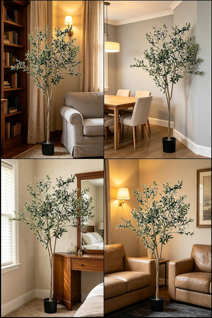 6FT Artificial Olive Tree Indoor Decor with Planter