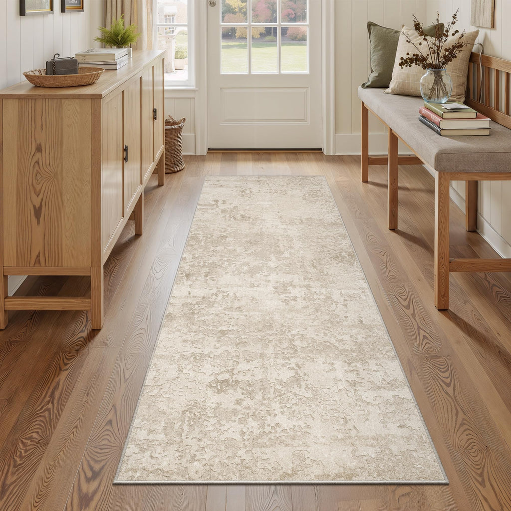 Runner Rug Non Slip, Washable Runners s, Beige