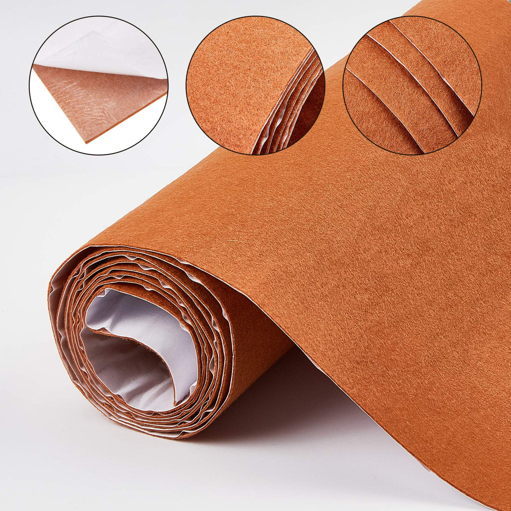 15.7" x 78.7" Saddle Brown Self-Adhesive Felt Fabric, 1mm Thick
